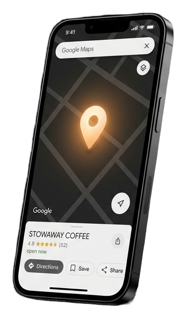 Google Maps business listing on a phone